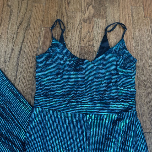 Lulu’s Blue Sequin Jumpsuit - Picture 2 of 12